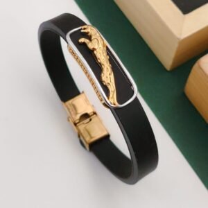 Golden Panther Silicone Bracelet