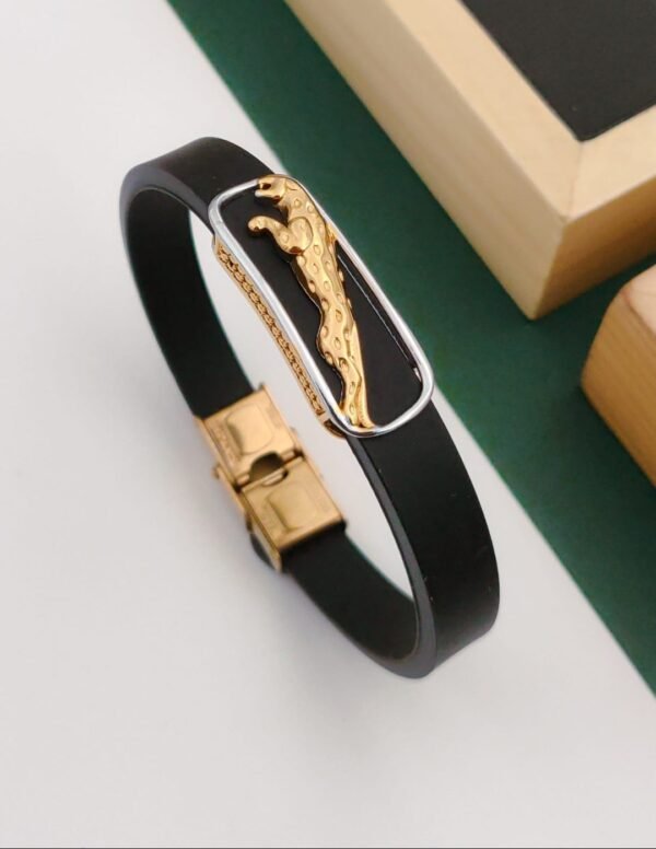 Golden Panther Silicone Bracelet