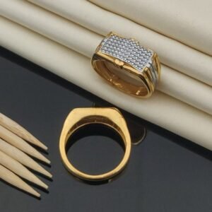 Radiant Pavé Gold Statement Ring