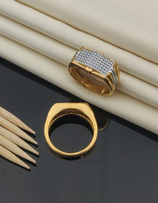 Radiant Pavé Gold Statement Ring