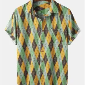 Vintage Argyle Cotton Shirt