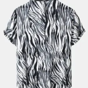 Monochrome Abstract Pattern Cotton Shirt