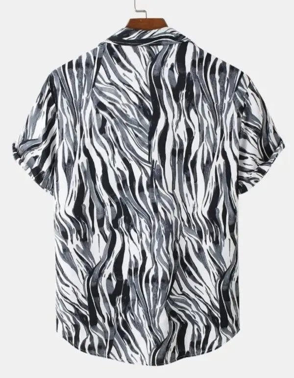 Monochrome Abstract Pattern Cotton Shirt