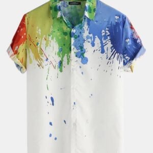 Vibrant Splash Cotton Shirt