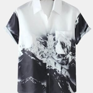 Monochrome Mountain Cotton Shirt