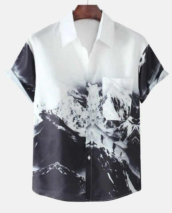 Monochrome Mountain Cotton Shirt