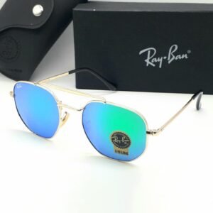 Ray-Ban Hexagonal Flat Lenses Sunglasses with Blue Mirror Coating