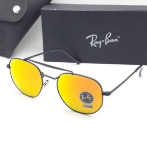 Ray-Ban Hexagonal Flat Lenses Sunglasses with Yellow Mirrored Coating